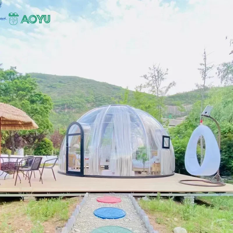 Custom New Polycarbonate Star 360 Degrees Pc Home Hotel Dome Tent House Waterproof Transparent Bubble Tent