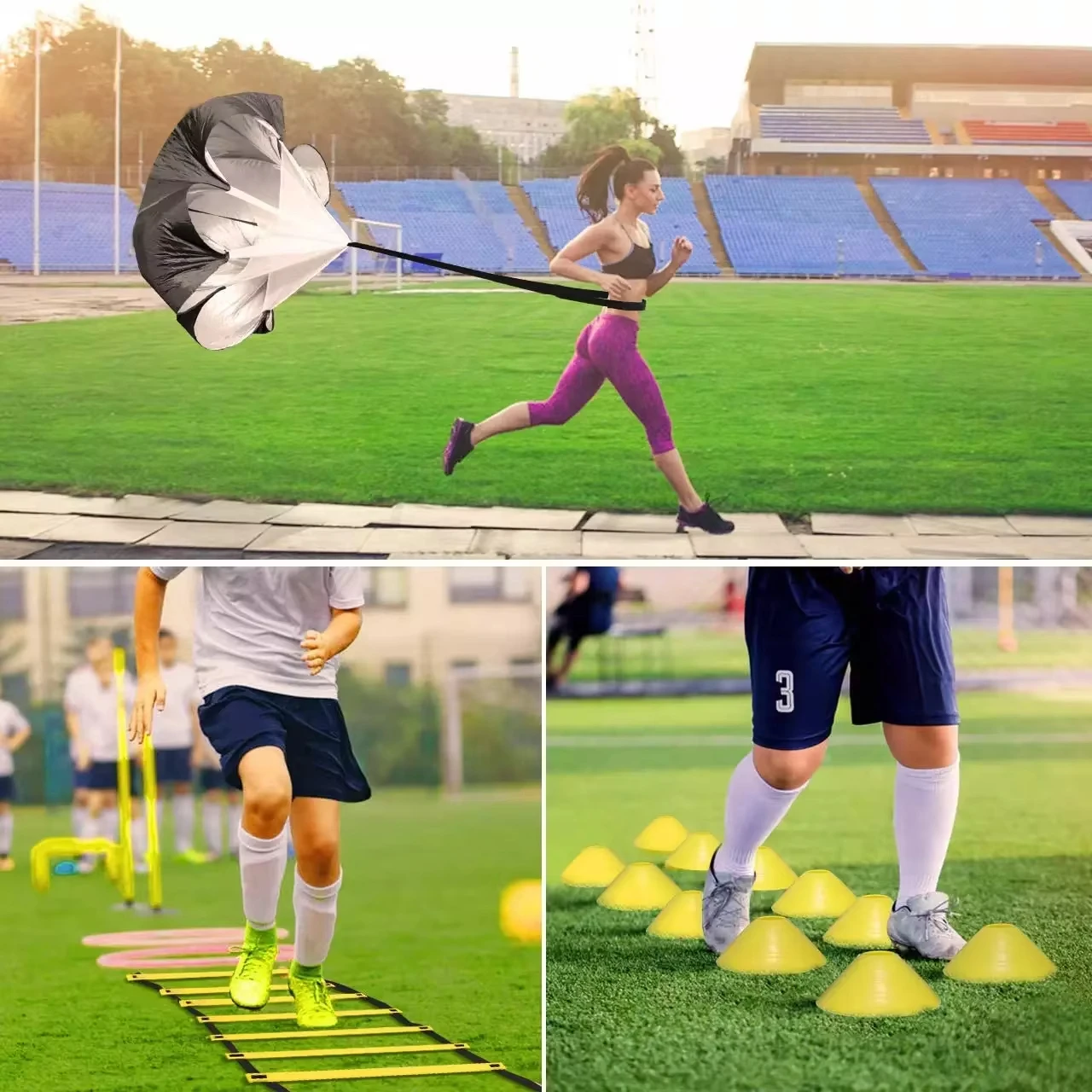 High Quality Agility Training Set for Football Including Lader Cones Parachute Jump Rope Resistance Bands Full Items