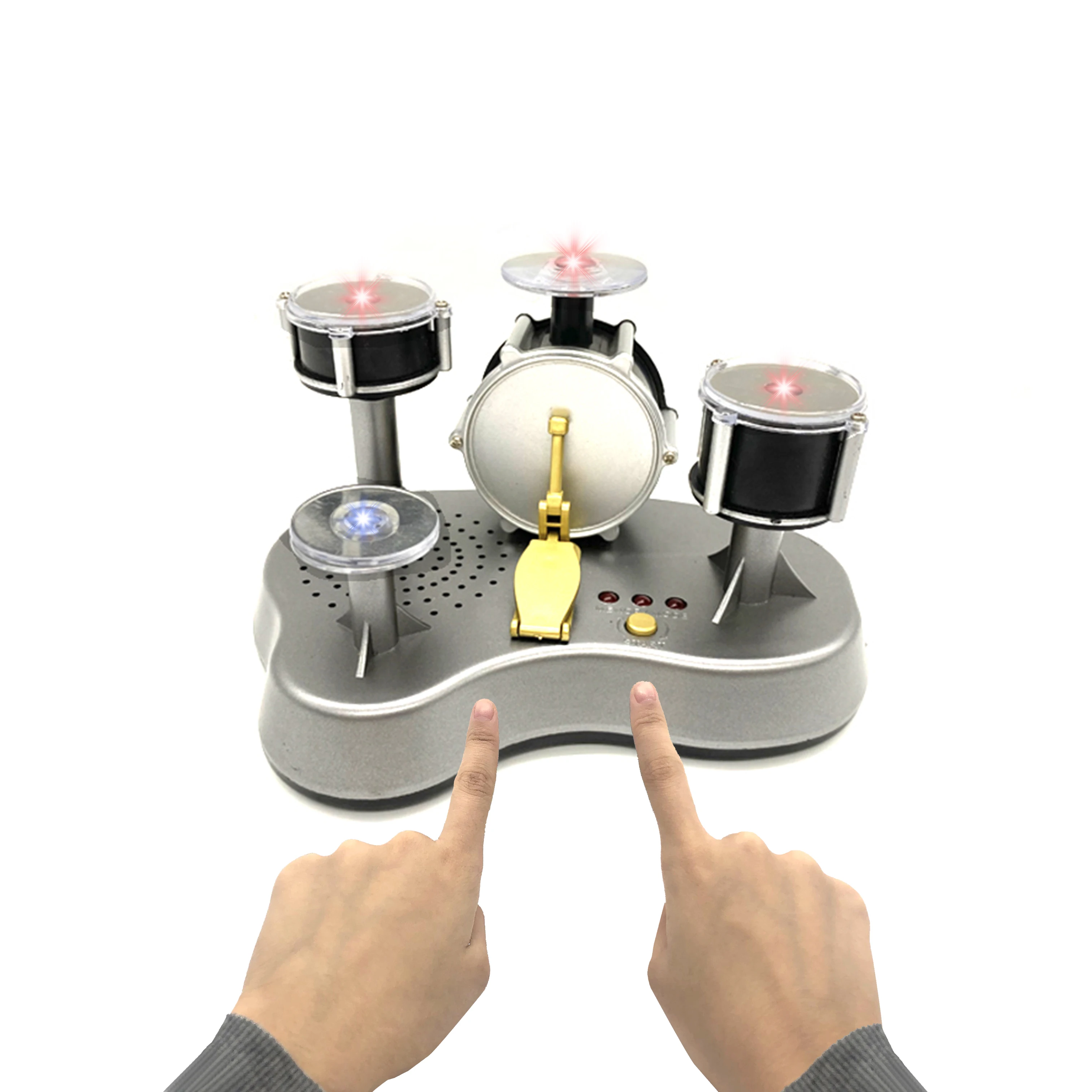 Wholesale mini game machine plastic electronic music creative finger touch mini drum kids jazz drum set toy for birthday party