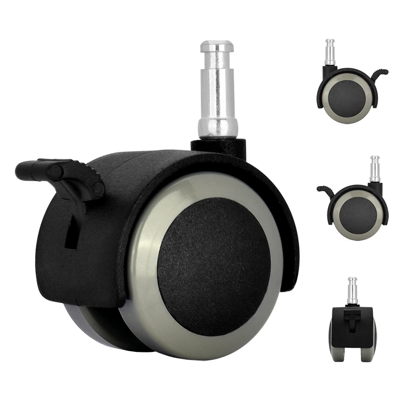 Universal 1.5 Inch Nylon Swivel Office Chair Caster Wheels Plastic Furniture Wheel Nylon Caster Double Wheels