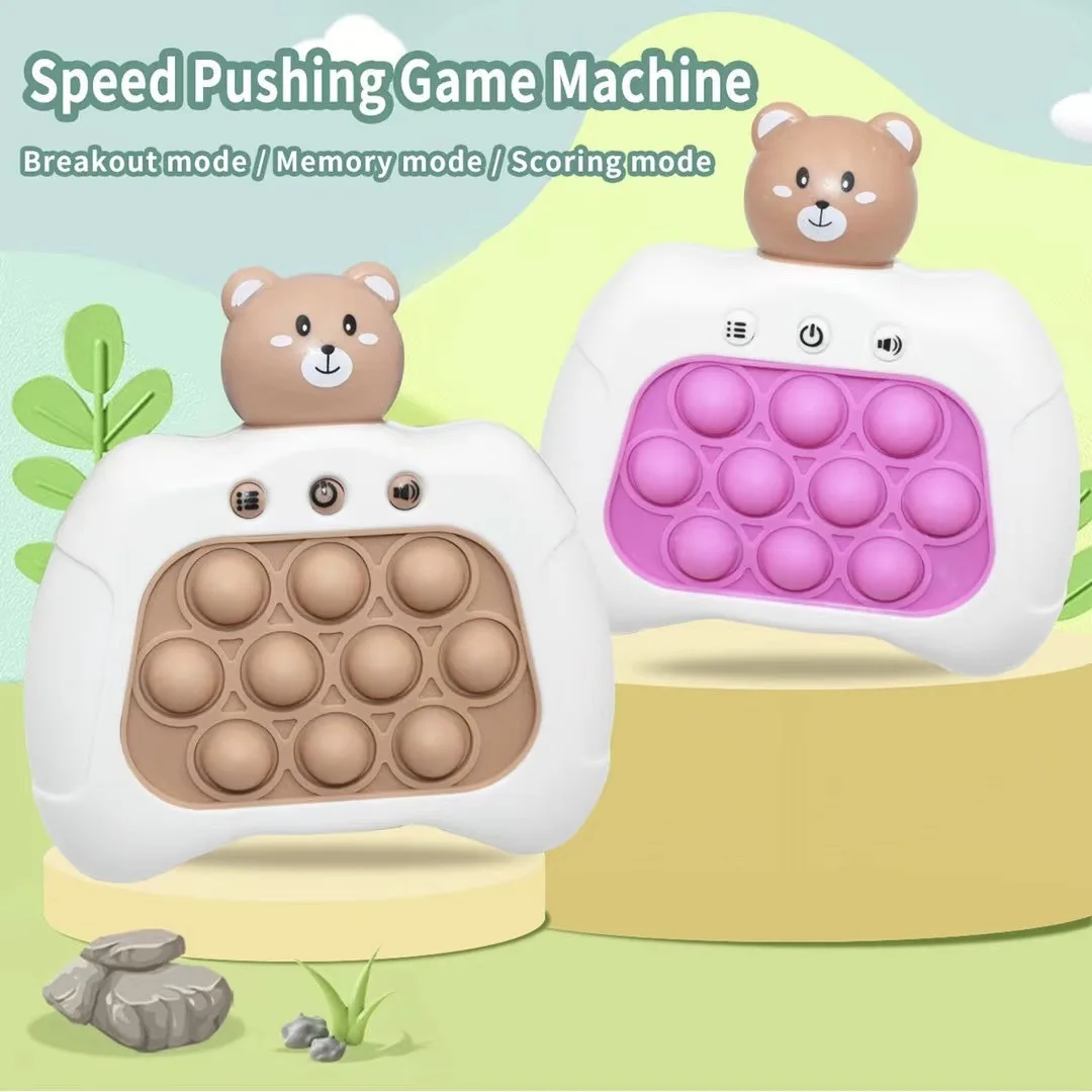 Yeahgo Quick Push Bubble Competitive Game Console Series Fidget Toy Speed Pop Light Up Fast Electronic Bubble Pop Puzzle Game
