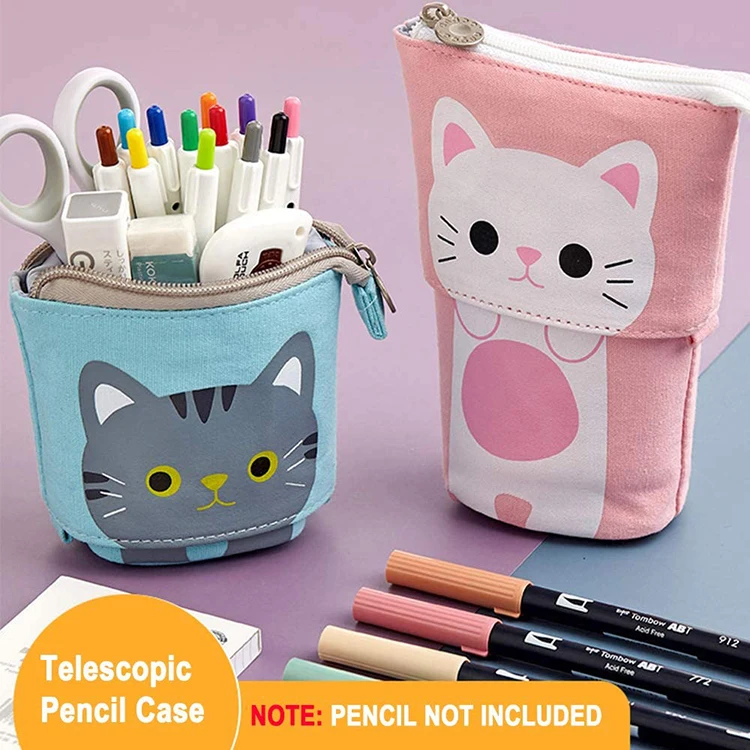 BSCI factory school cartuchera pen pencil supplies estuche fabric holder case bag zipper astuccio Kawaii Stationery Pouch