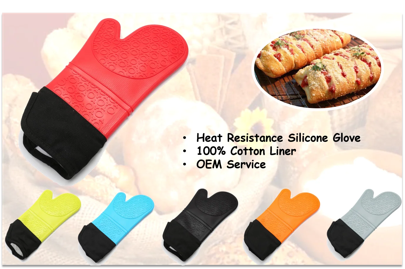 Perfect Quality Oven Mitts Heat Resistant Anti Slip Cotton Double  Kitchen Silicone Oven Gloves For Baking And Grilling