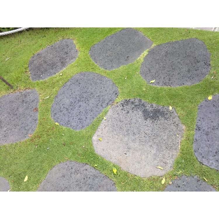 natural puka lava black basalt stone stepping paver tile