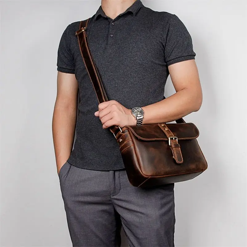 J.M.D Hot Selling Customized Full Grain Leather Crossbody Bag Men Designer Bag Genuine Leather Ladies Shoulder Bag