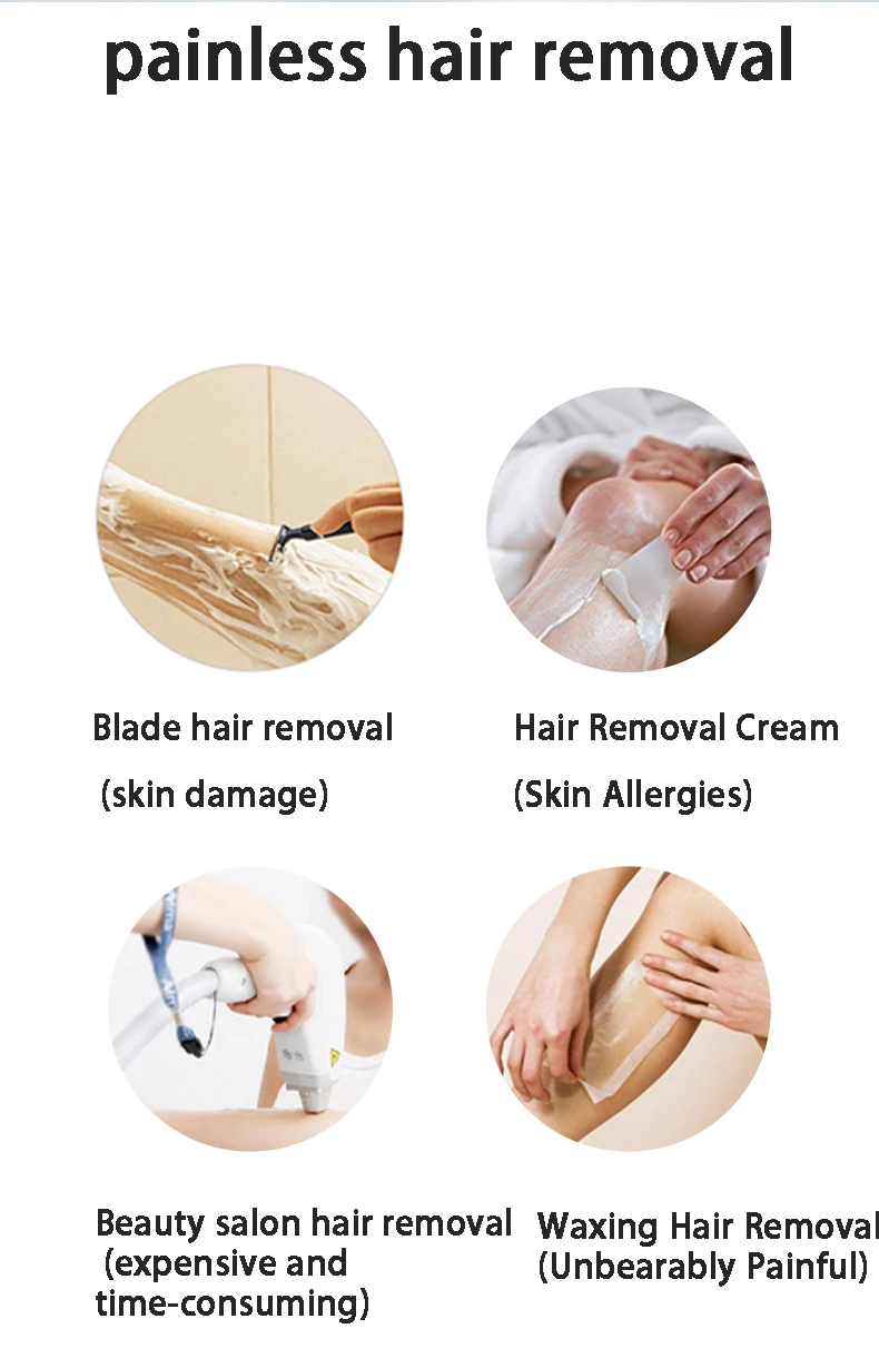 beauty equipment hair cutting portable smooth touch free sensor light safely shaver epilator painless hair removal machine