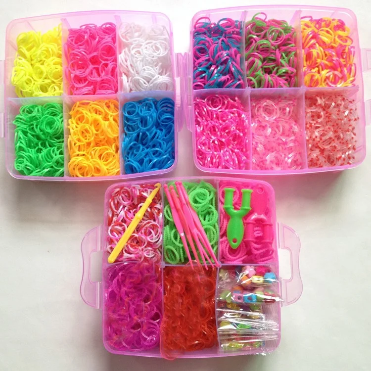 High quality non-toxic colorful cheap rubber loom bands kit DIY loom band for kids