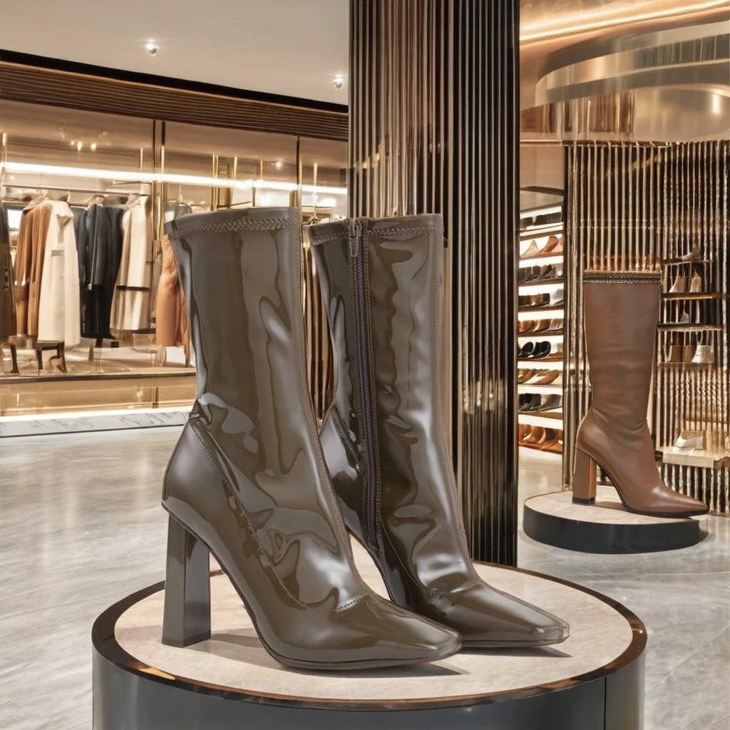 Women Ankle Boots Waterproof Ankle Boots High Heels Elegance Square Toe Wintertime and Autumn ankle boots for women and laddies