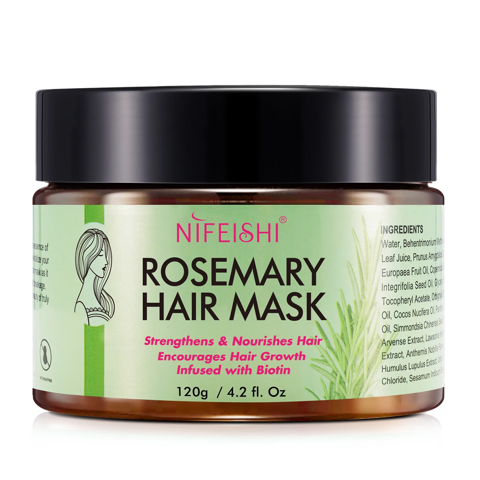 NIFEISHI Private Label Natural Organic Vegan Keratin Collagen Rosemary Hair Mask for Damaged Hair Strengthens Nourishes