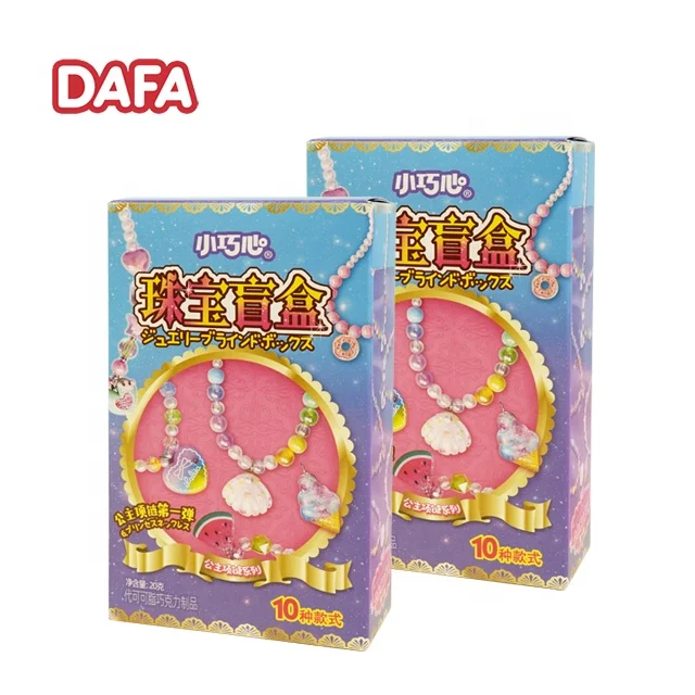 The Hot Sale Chocolate Surprise Blind Box Packaging Design And Fashion Princess Necklace Series For Girls
