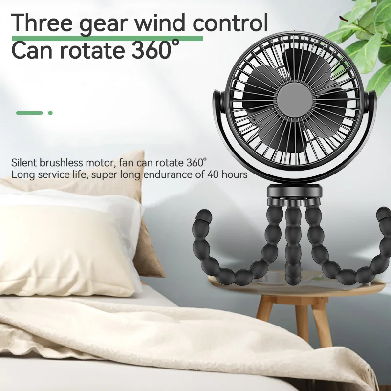 Гибкий портативный мини-Usb-вентилятор для детской коляски