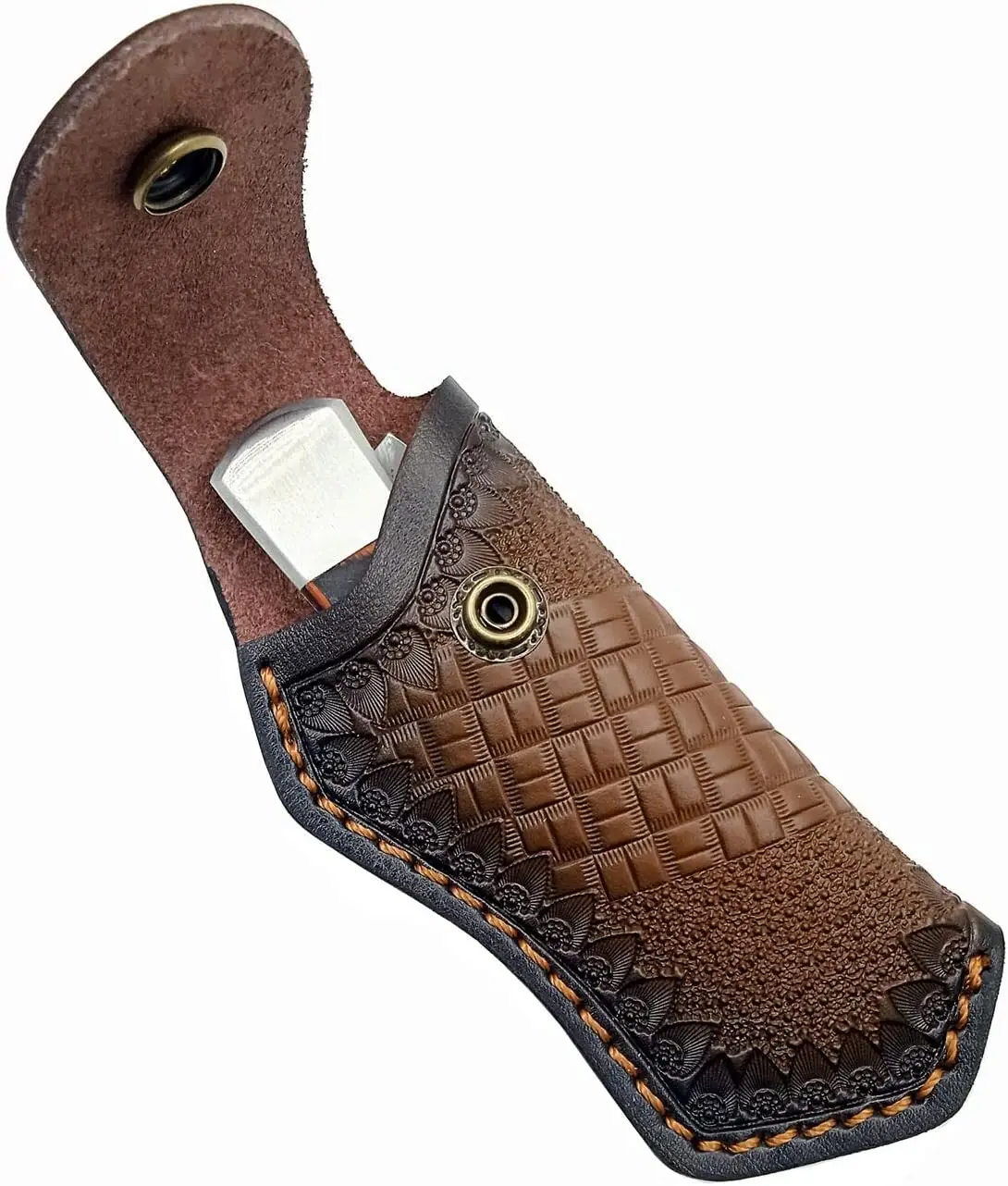 High Quality Leather Folding Pocket Knife Sheath Leather Knife Pouch for Buck 110 Knife Holster Sheaths Dark Brown