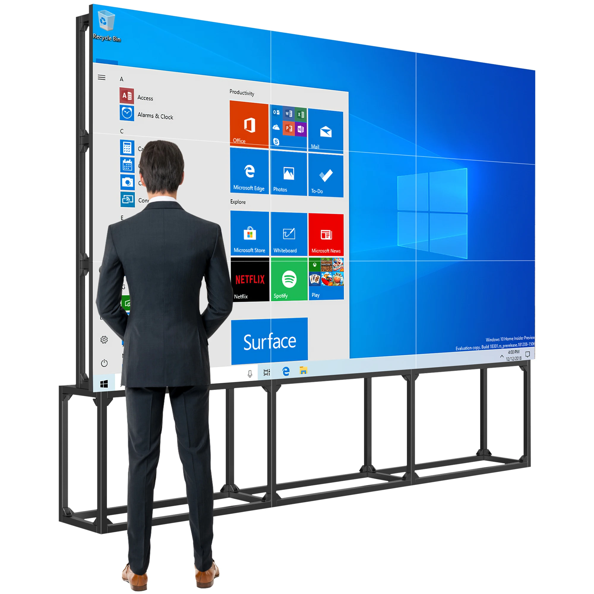 indoor samsung videowall 55 inch did advertising display LED LCD panel splicing screen bracket stand 4k video wall