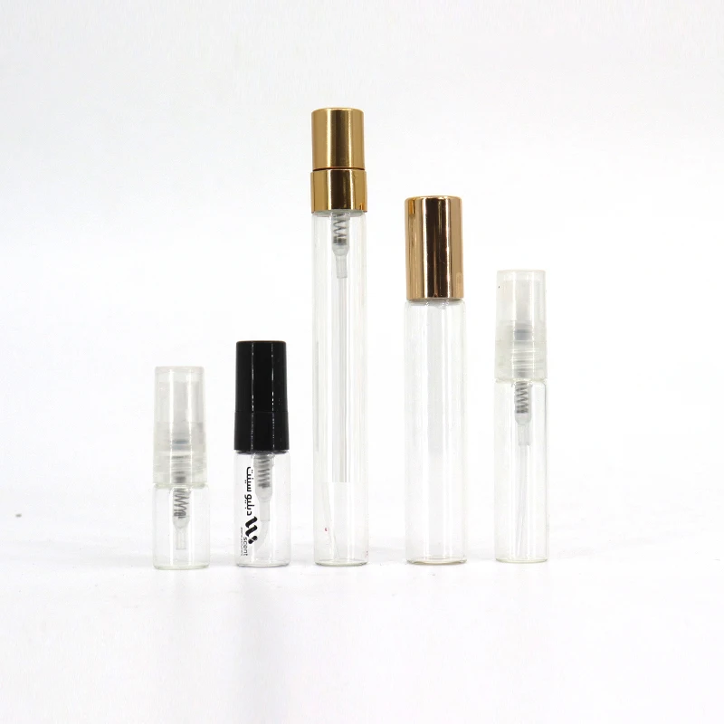 Perfume Tester Vial 1ml 2ml 3ml 5ml 10ml Glass Vials Refillable Empty Perfume Samples Mini Test Thin Glass Perfume Spray Bottles