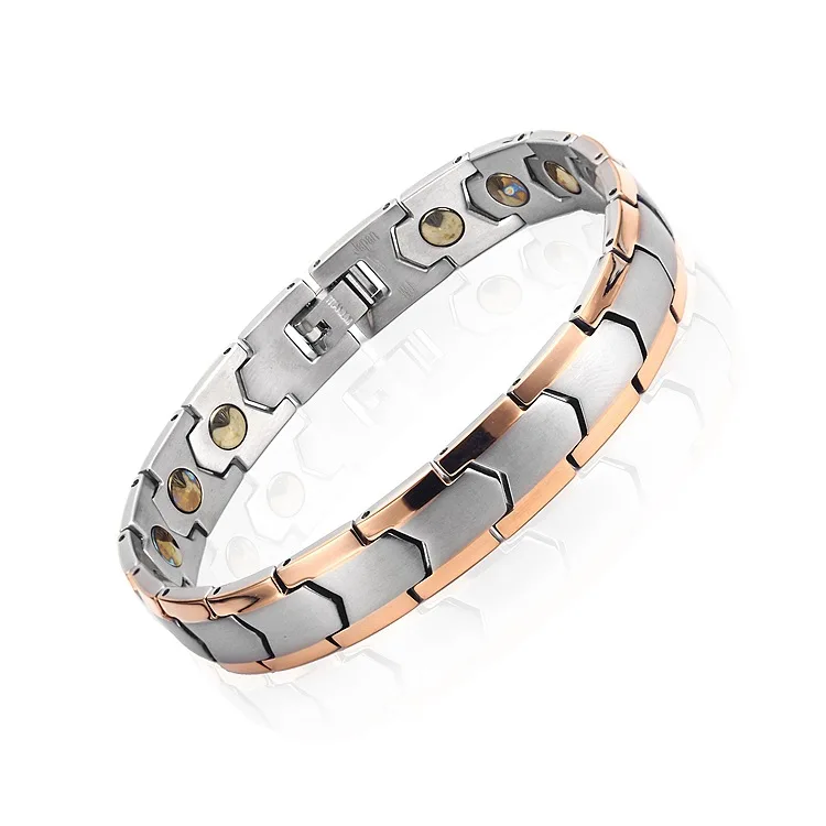 Quantum magnetic health care Germanium energy bracelet magnetic therapy titanium steel bracelet for men