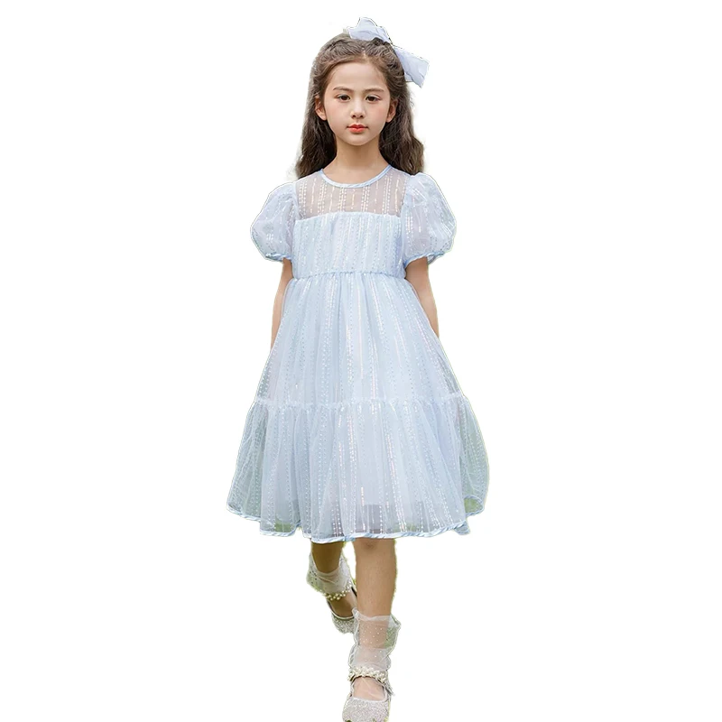 Брендовая качественная простая повседневная одежда детская для маленьких девочек с коротким рукавом повседневные летние платья принцессы