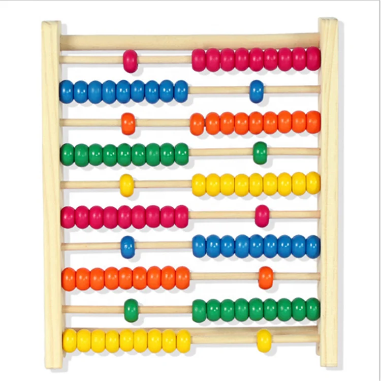 Children early educational intelligent learning baby montessori beads math counting wooden abacus toy for kids