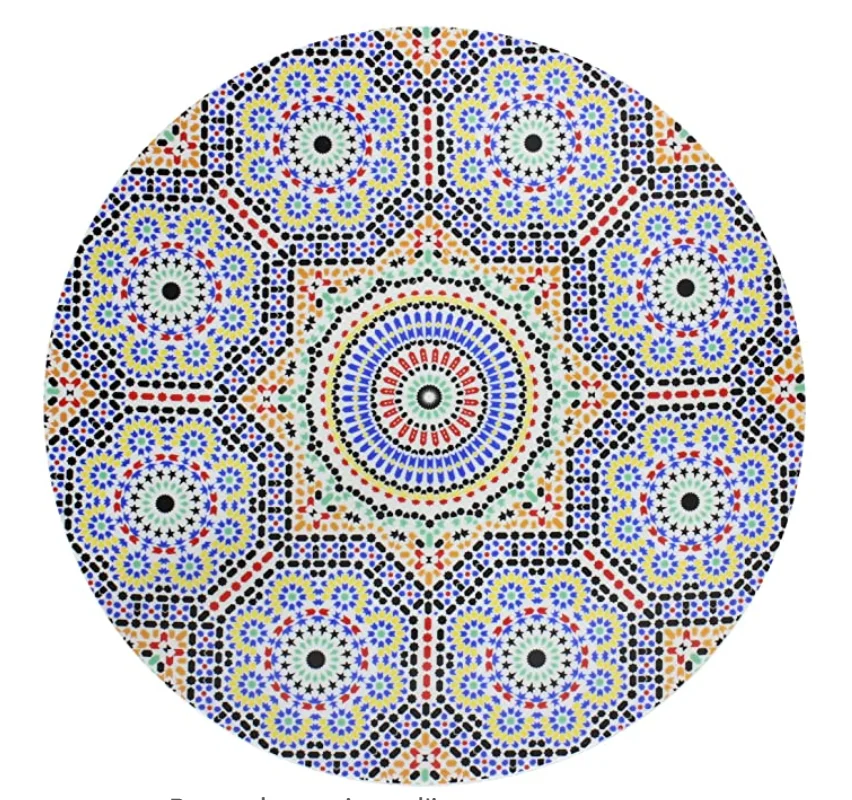 Moroccan round zellige plate porcelain Serving plate Tray Presentation Handmade mosaic dish Zellige Pattern Dishwasher safe