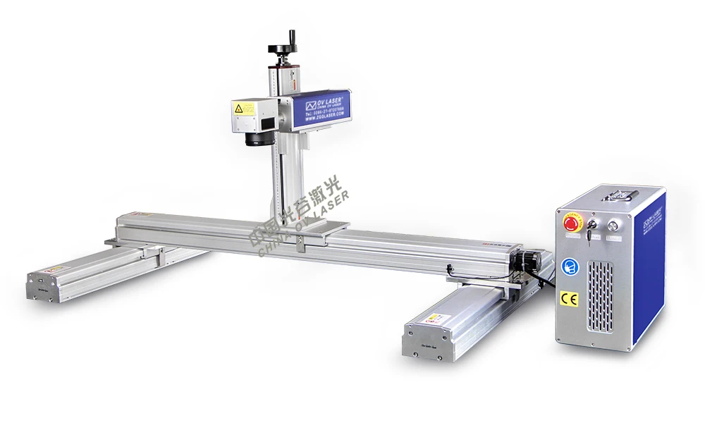Automatic x y axis moving table laser marking machine 30W raycus 1000*600mm large area laser marking on metal