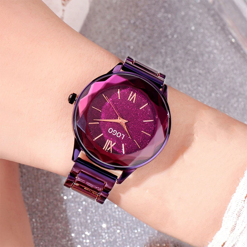 new fashion watches women wrist luxury rose gold starry sky steel band trendy quartz watch for woman watch