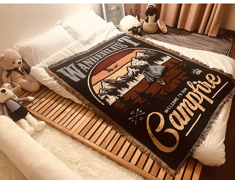 Retro European Style Custom Woven Tapestry Blanket Fabric Throw Warm Blanket Insulation Cushion Cover Sofa Throw Blanket