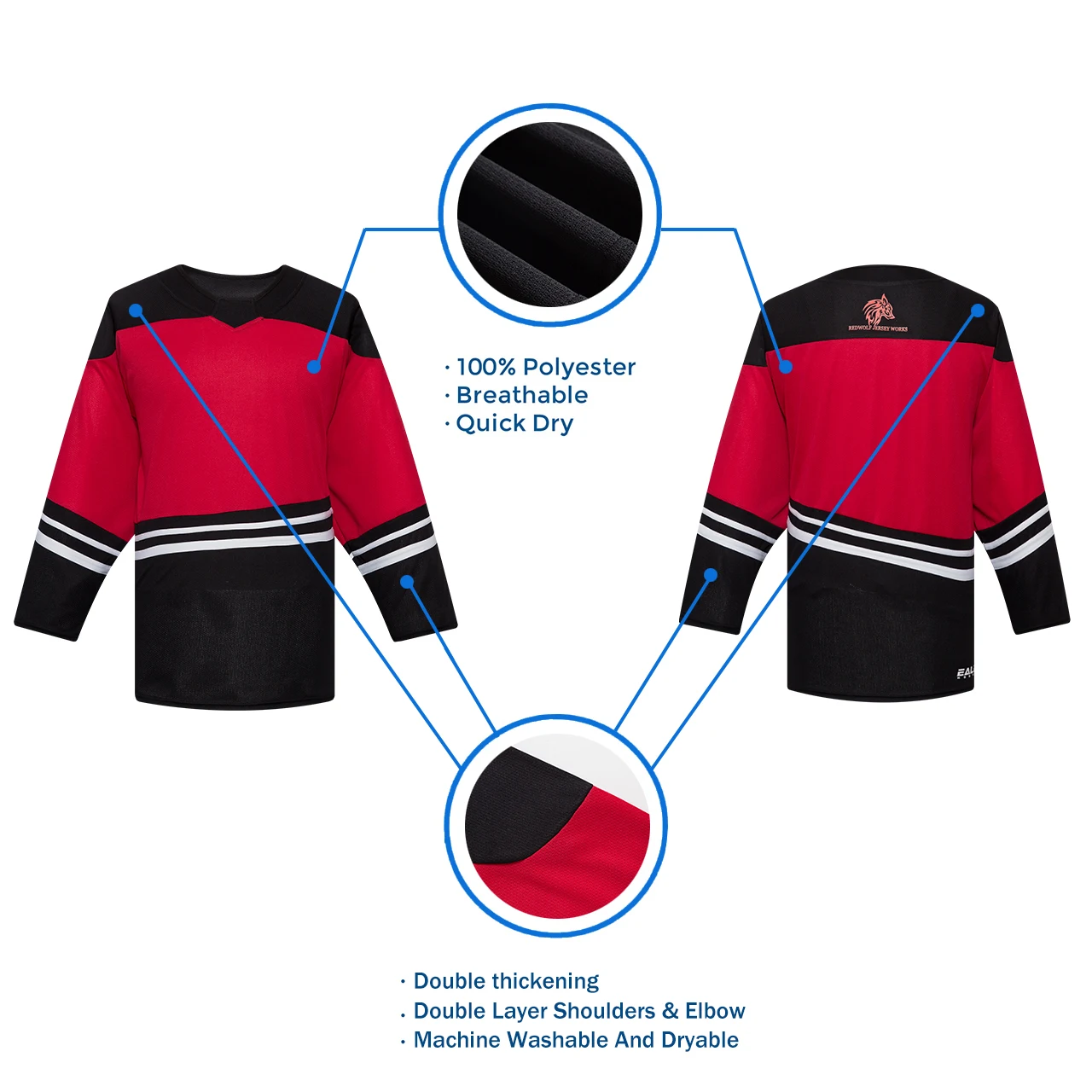 Wholesale in stock customized top grade quality hockey jersey with cheap price