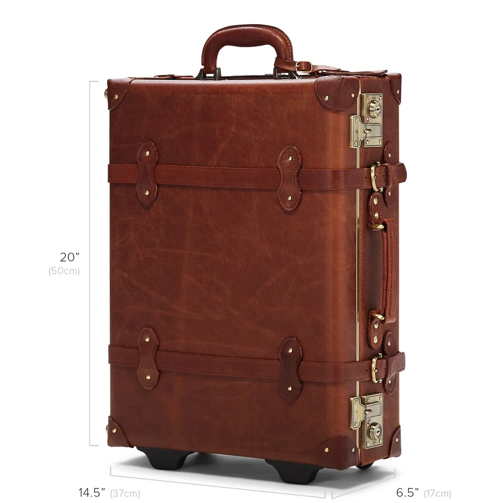 Tourbon 20 inch Vintage cabin carry on Luggage Trolley Suitcase