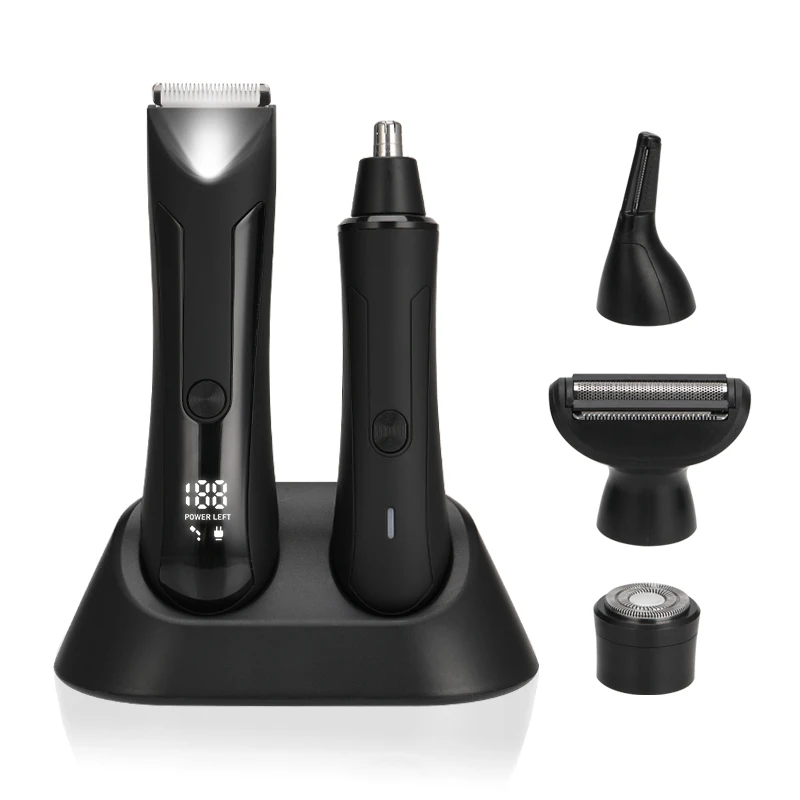 Hot Sell Personal Rechargeable Electric Men Ear Nose Trimmer Set Body Hair Trimmer Balls Groin Hair Shaver for Men