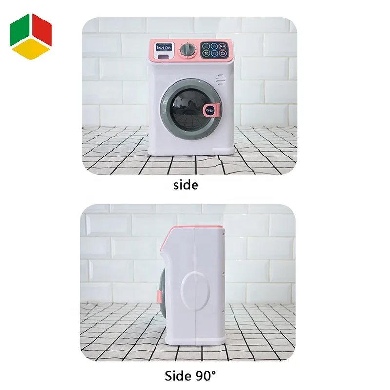 QS Toy Pink Green Color B/O Simulation Safe Way To Use Roller Electric Toy Touch Screen Version Of Washing Machine Toy For Sale