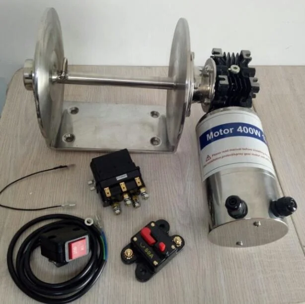 600W Drum Winch Mini 12V 24V Electric Anchor Winch for Ship Yacht Boat Accessories Other Marine Supplies JVW-011