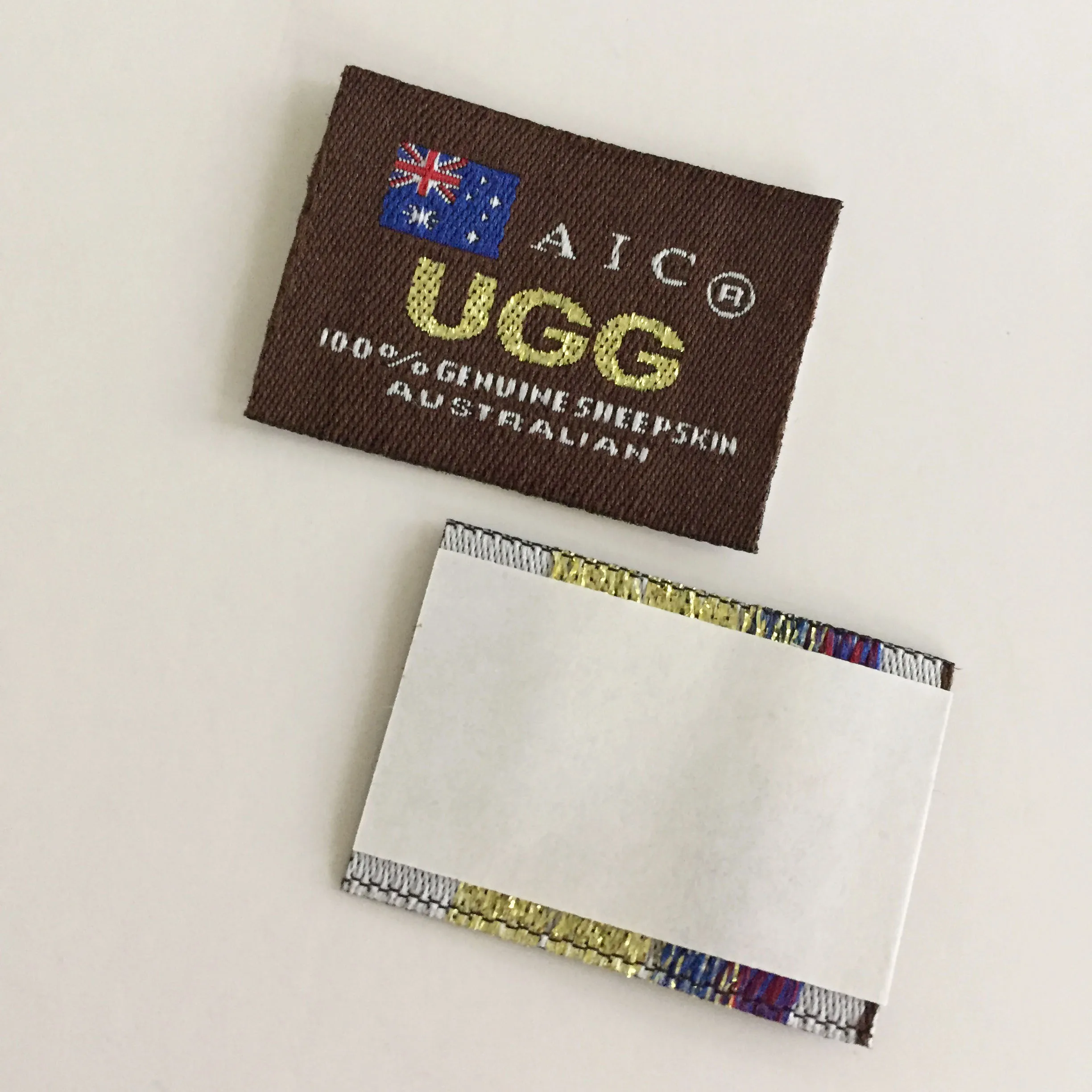 Custom Adhesive Backing Woven Label Clothing Brand Logo Woven Labels For Clothing