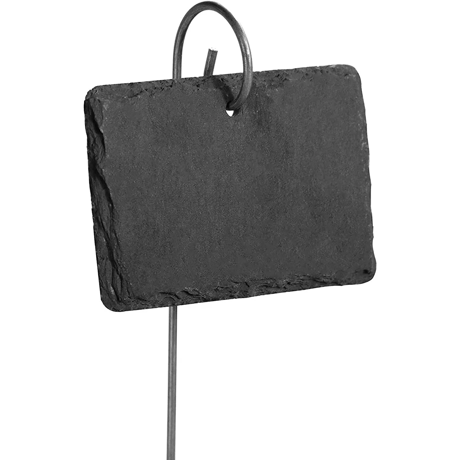 garden decoration waterproof slate tag plant marker natural stone garden labels with metal hook spiral stake