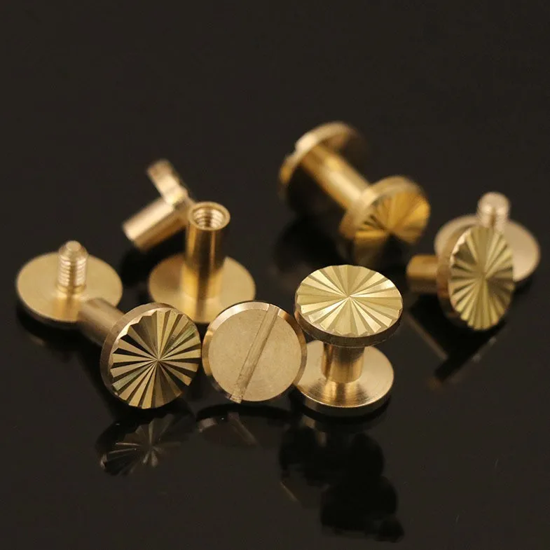10mm Bags Hardware Handbag Decoration Solid Brass Studs Button Nail Buckles Rivet Screw