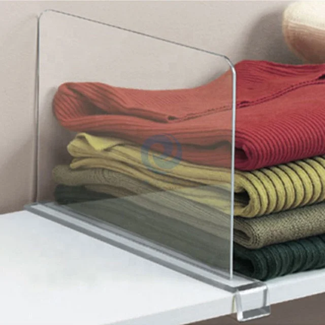 10x7 Clear acrylic Closet Shelf Dividers For Home Supermarket