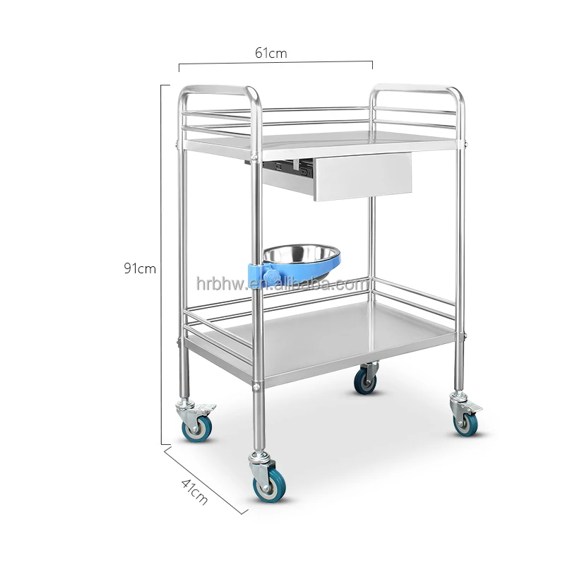 Hospital Furniture Use Emergency Medical Trolley Cart for Hospital Clinic