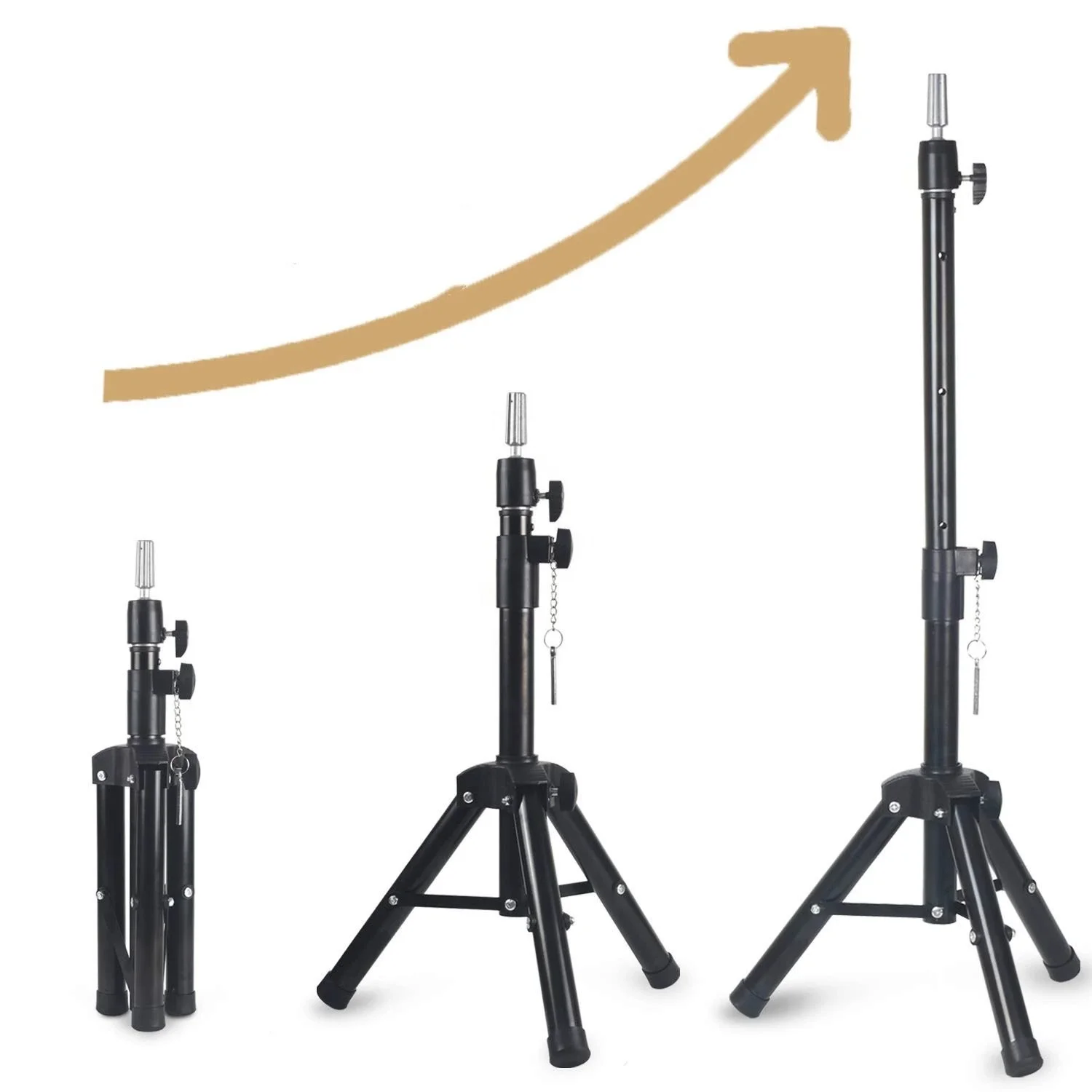 Wholesale Factory Metal Mannequin Head Gex Tripod Stand For Wigs Adjustable Wig Stand Tripod With Mannequin Head