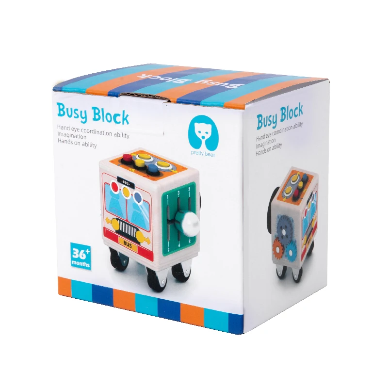 2024 New Design High-Quality Wooden Busy Bus Toy for Kids Promotes Imaginative Play for Kids