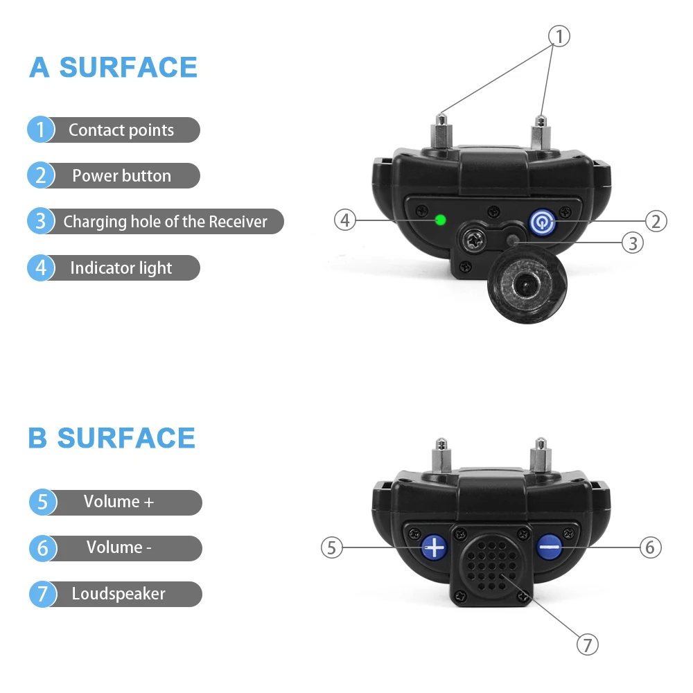 Dog Training Collar Waterproof Pet Remote  Electric Dog Training Collar With Walkie Talkie