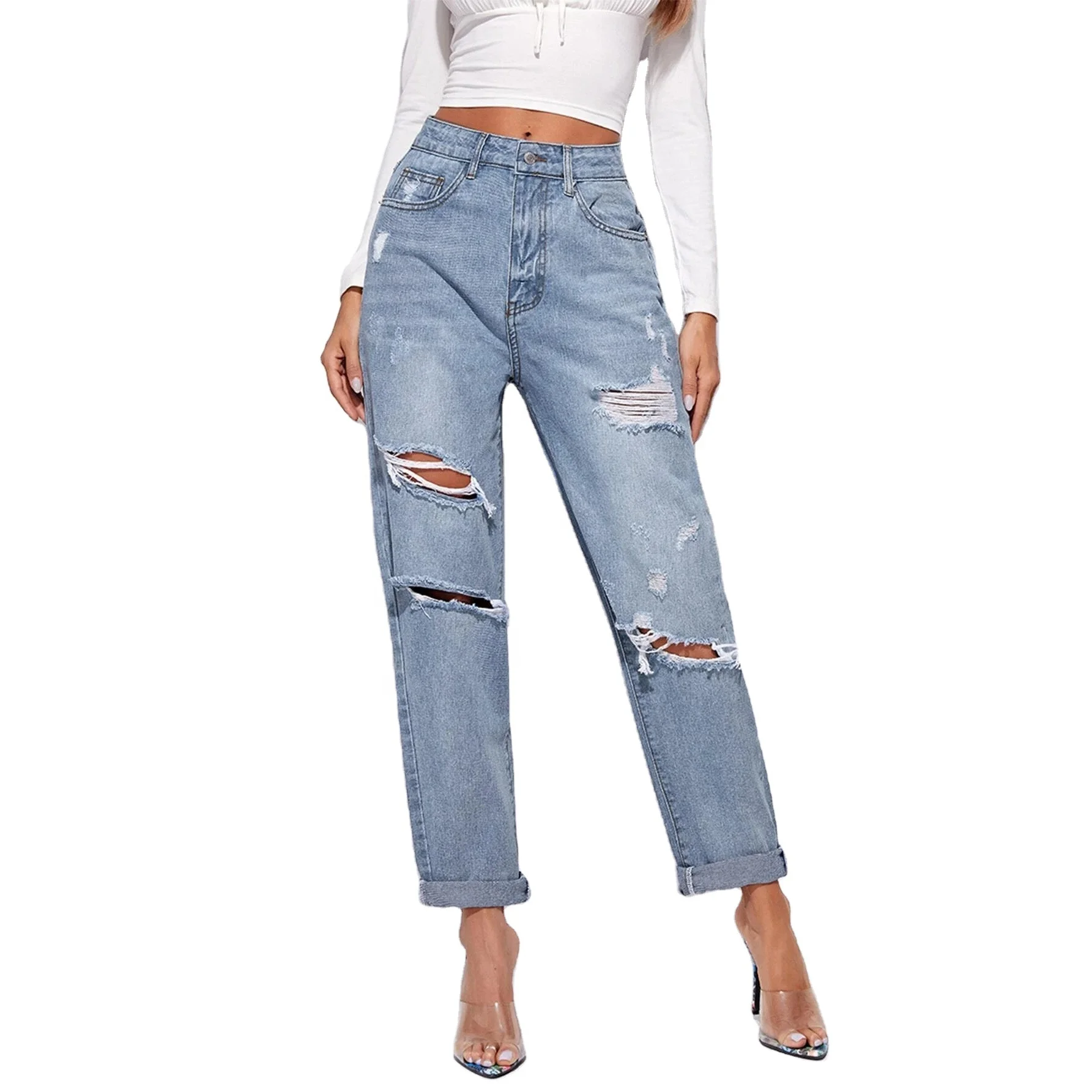 SKYKINGDOM US hotsale jeans women big size woman light blue jeans casual womens straight leg jeans