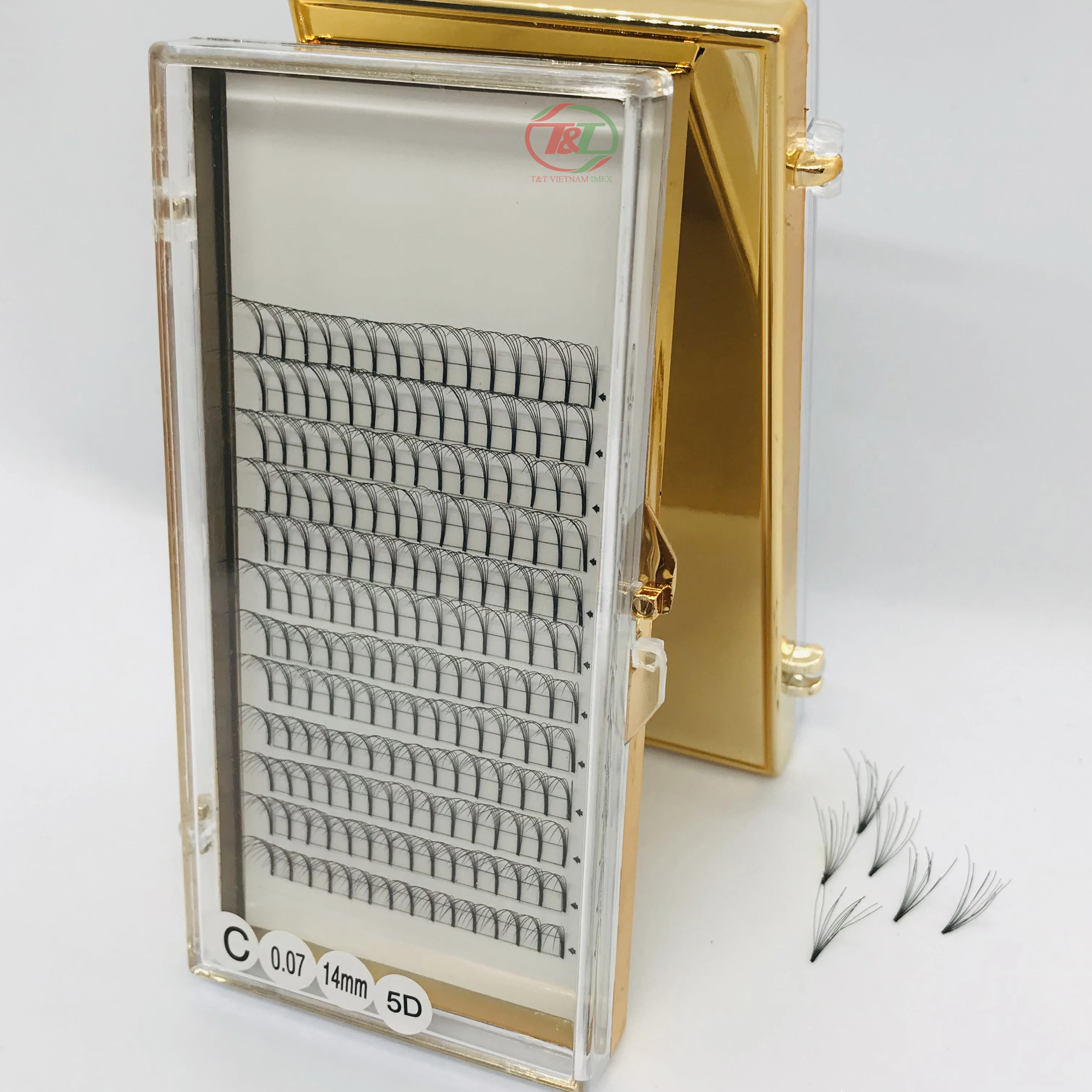 Made in Vietnam factory best price top quality natural eyelashes 3d 4d 5d mink lashes boxes premade fan private label