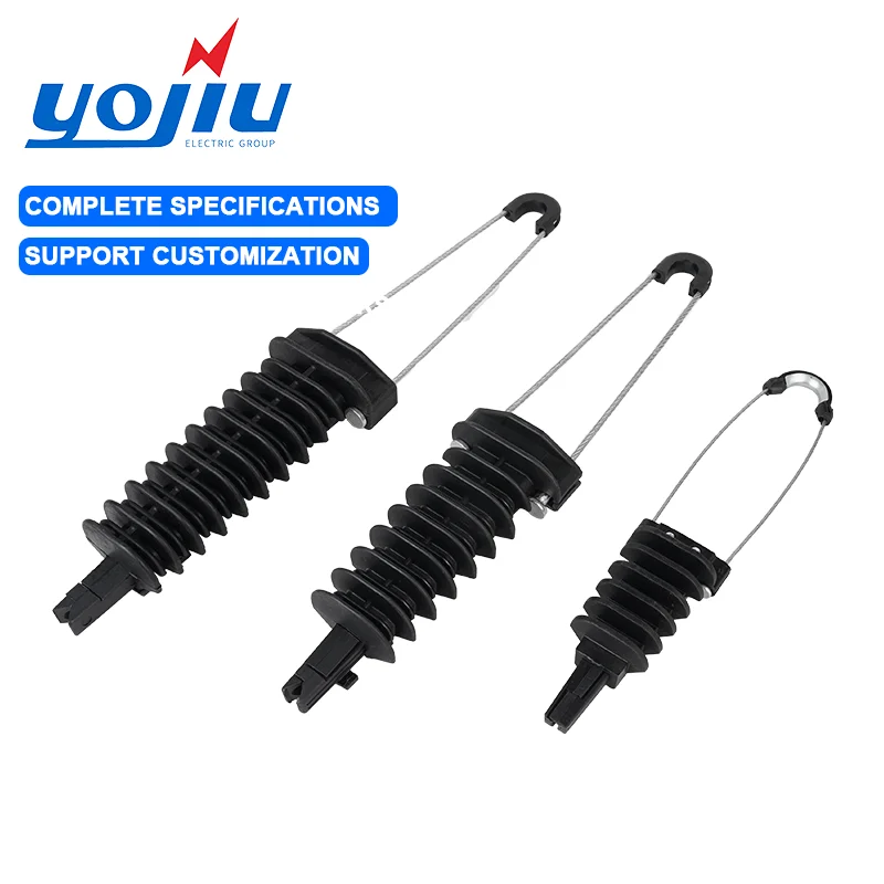 Dead End Self-Adjusting Metric Metal Aerial Cable Clamp 6-9mm Cable Diameter Anchoring Clamp Made of Plastic for ABC