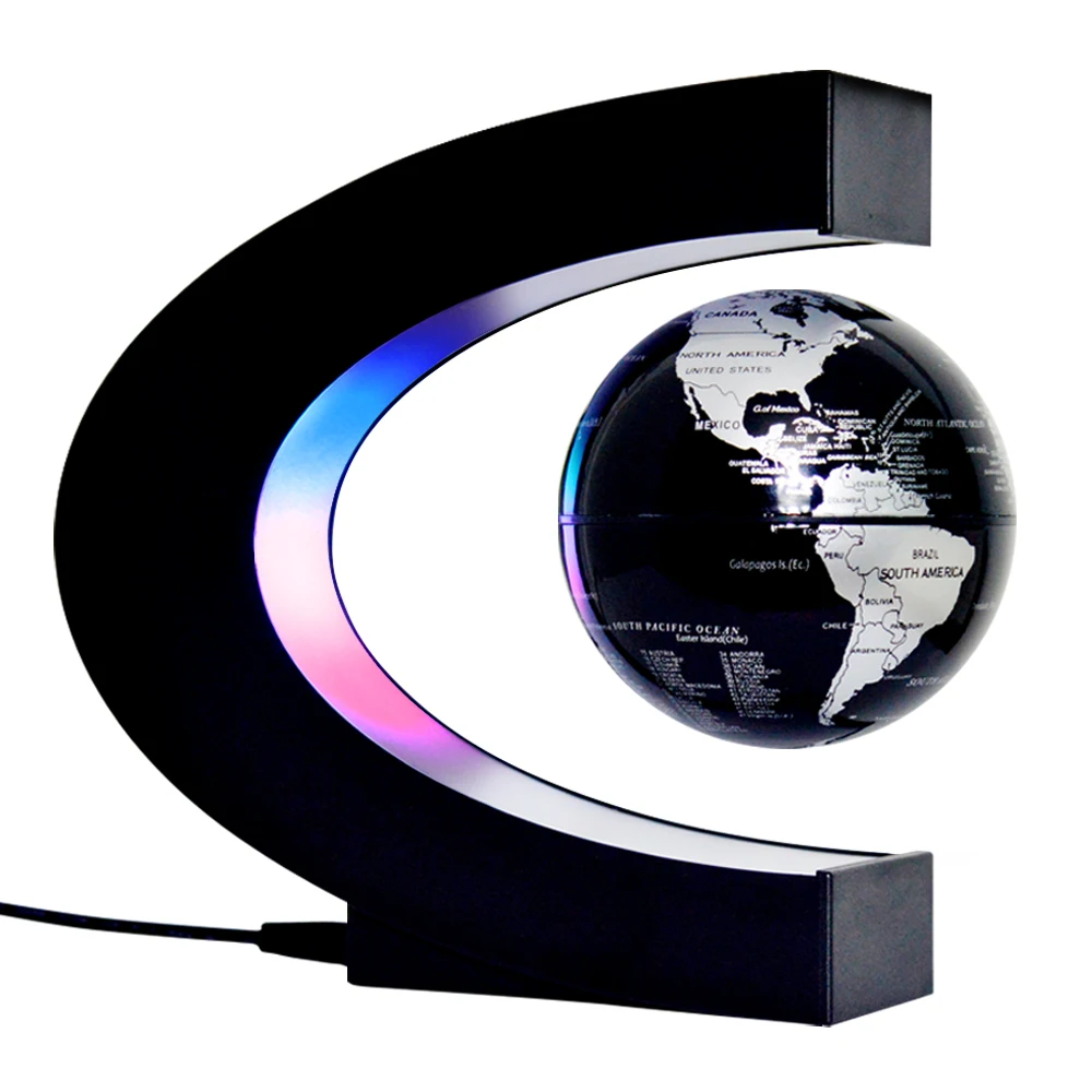 Good  quality Drop shipping C Shape Magnetic Levitating Floating Globe world map globe for Decoration