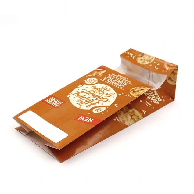 tin tie stand up brown kraft paper pouch for food packaging