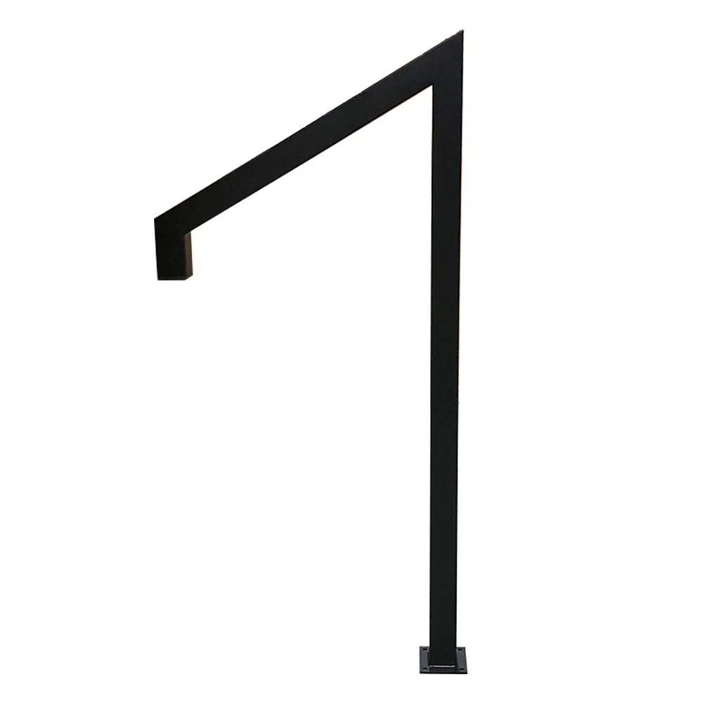 1-3 Step Handrail Black Metal Steel Railing Stair Handrail Outdoor Railing Stylish Standing Handrails