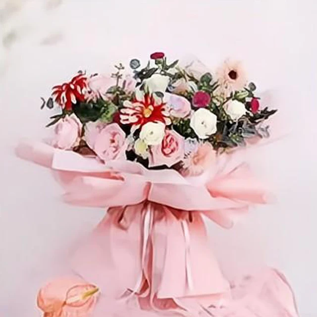 Wholesale matte plastic bouquet rose wrap tissue paper packing waterproof flowers wrapping paper packaging for floral