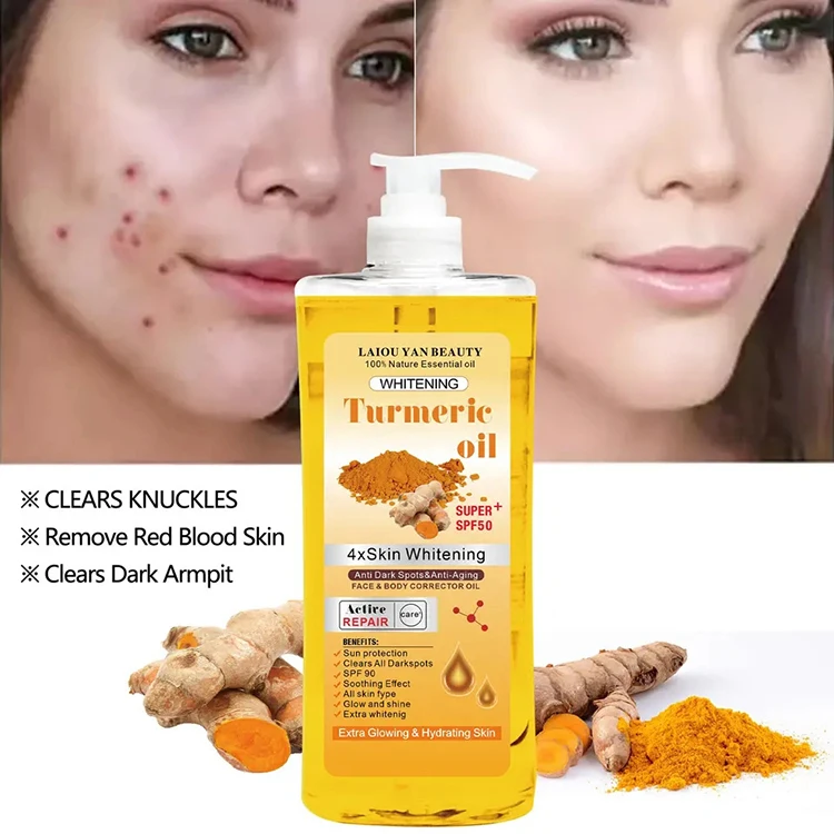 High Quality Super Whitening Turmeric Oil Face and Body Moisturizer Nourishing Lighten Spots Massage Turmeric Essential Oil