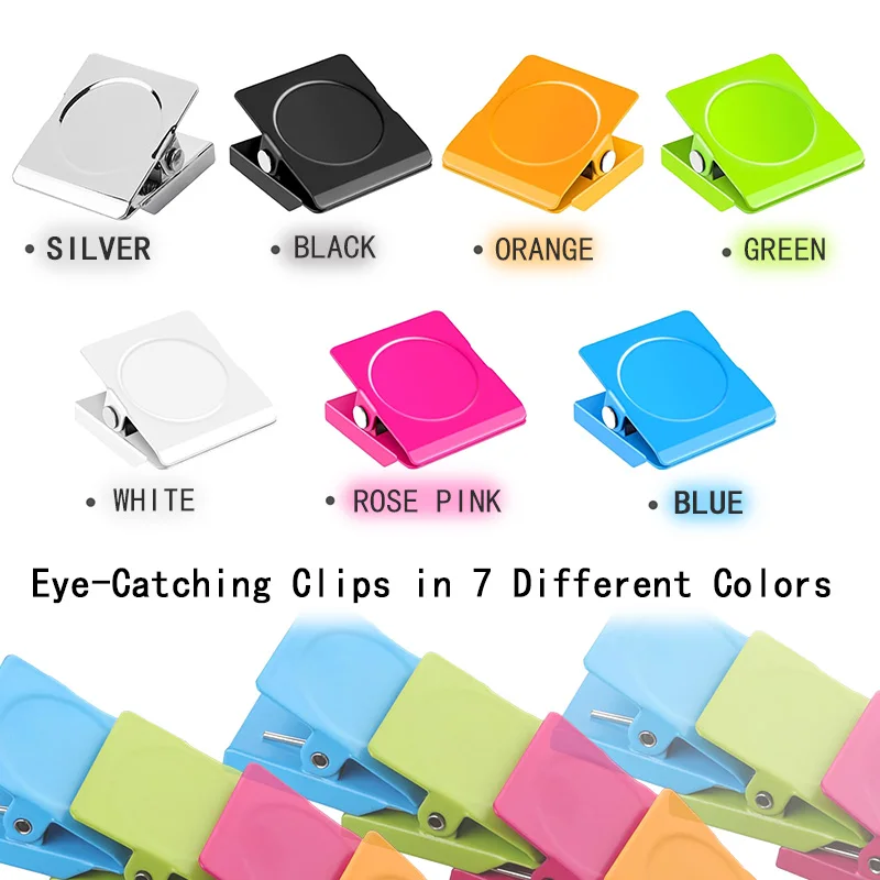 Colorful Magnetic Clips Magnetic Metal Chip Clips Fridge Magnets Refrigerator Whiteboard Locker Magnets Heavy Duty Clip
