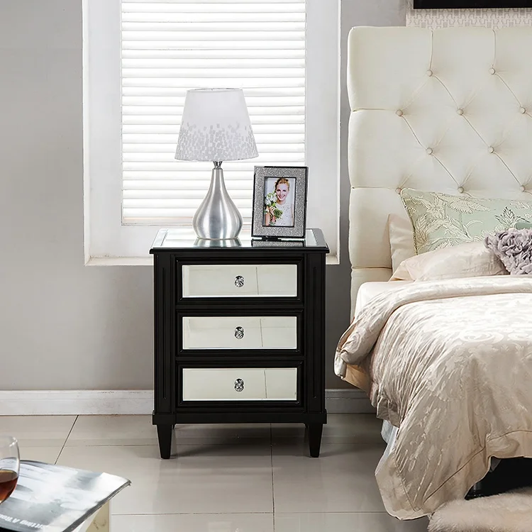 
Classic bedroom furniture bedside table lamp nightstand mirror 