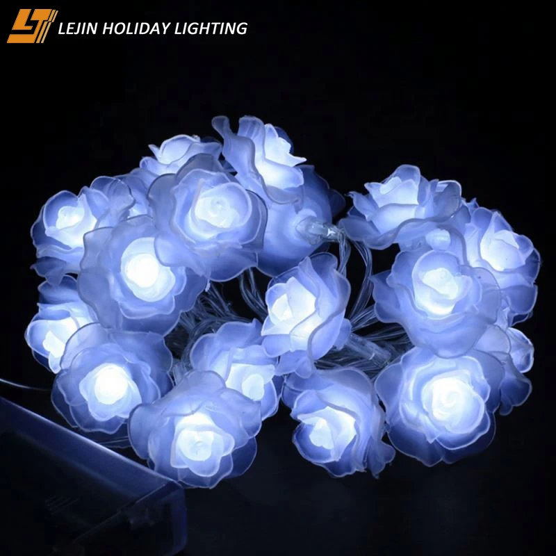 Lejin 5 м 20 светодиодов роза цветок ПВХ зеленый светодиод Фея на Рождество