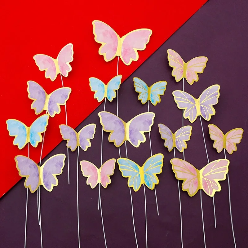 Wholesale cake decoration cake decoration birthday wedding butterfly cake topper